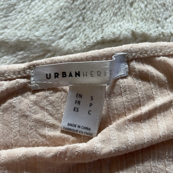 Urban Heritage Ribbed Halter Tank Top | Soft Neutral Y2K Basic - Picture 3 of 4